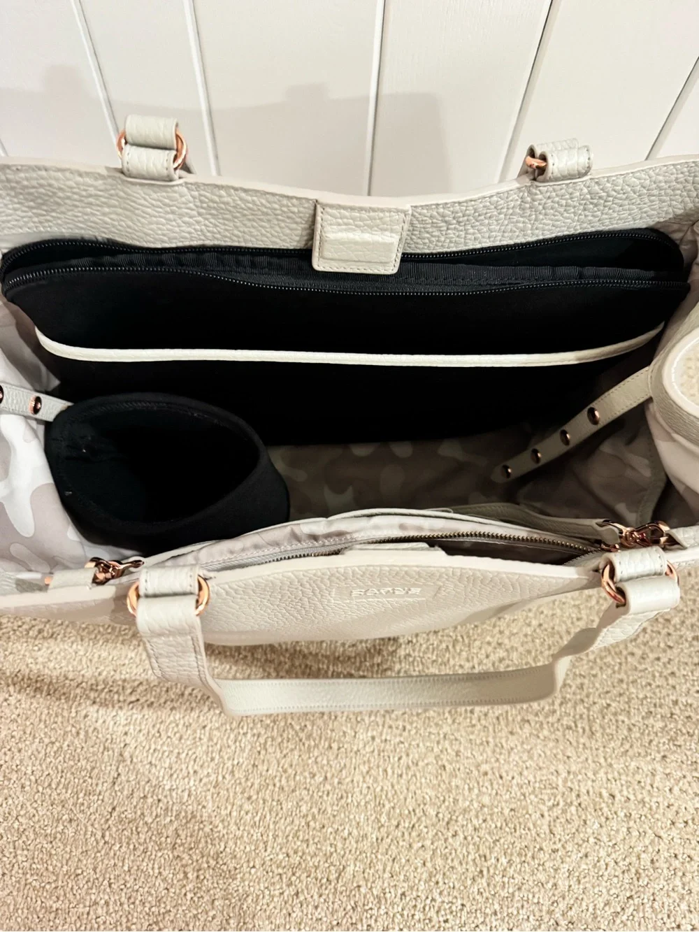 Dagne Dover Pebbled Tote in Light Gray
